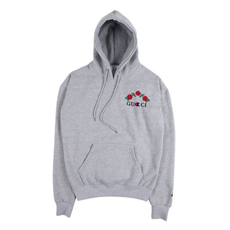 grey gucci hoodie roses